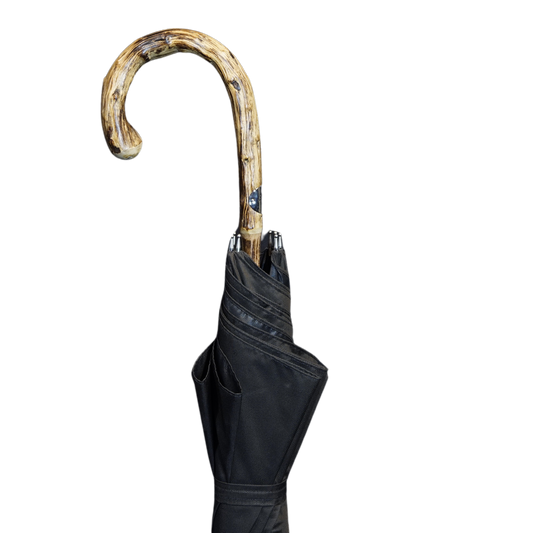 Navy Broom tree Wooden Stick Umbrella - The Bespoke Shop