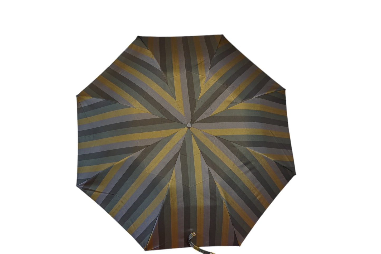 Multistripe Solid Chestnut Wooden Stick Umbrella - The Bespoke Shop