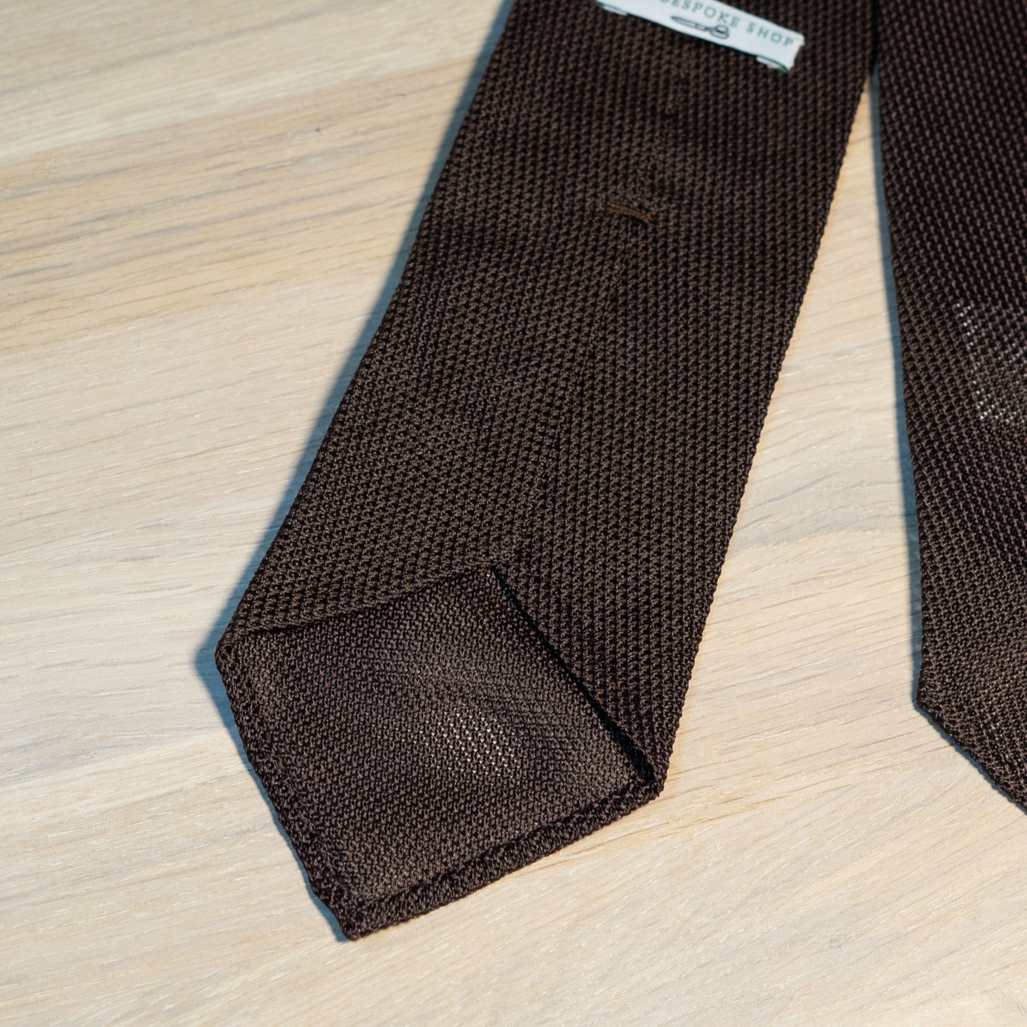 Dark Brown Garza Fina Grenadine Silk Tie Untipped - The Bespoke Shop