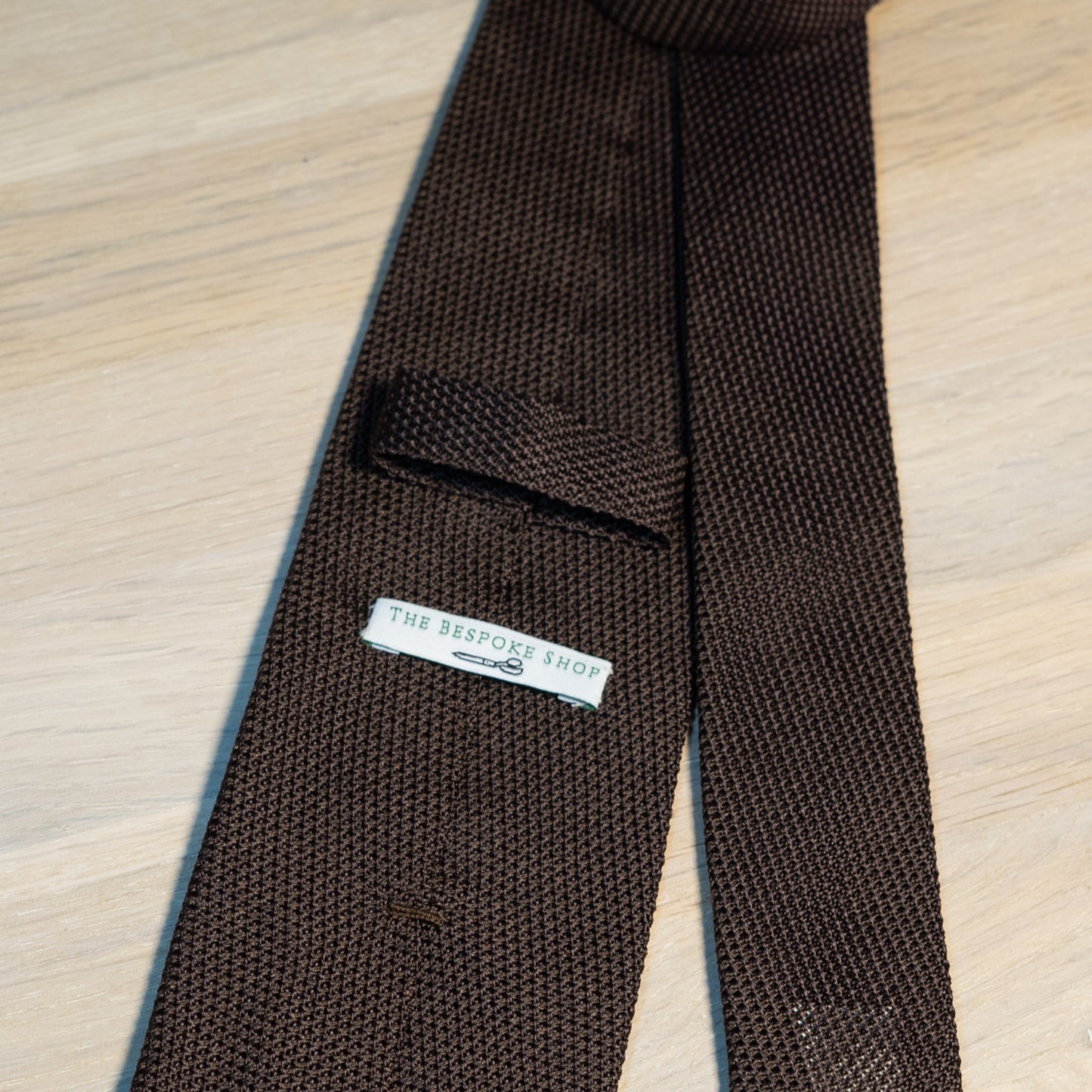 Dark Brown Garza Fina Grenadine Silk Tie Untipped - The Bespoke Shop