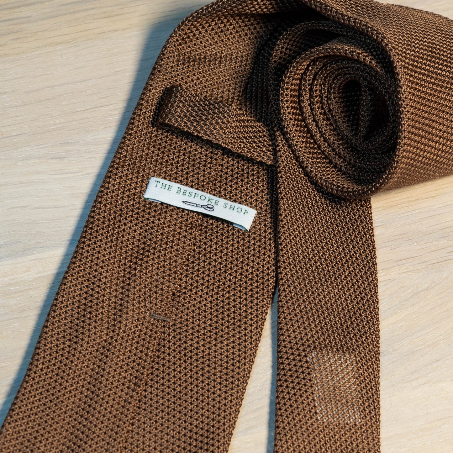 Mid. Brown Garza Fina Grenadine Silk Tie Untipped - The Bespoke Shop