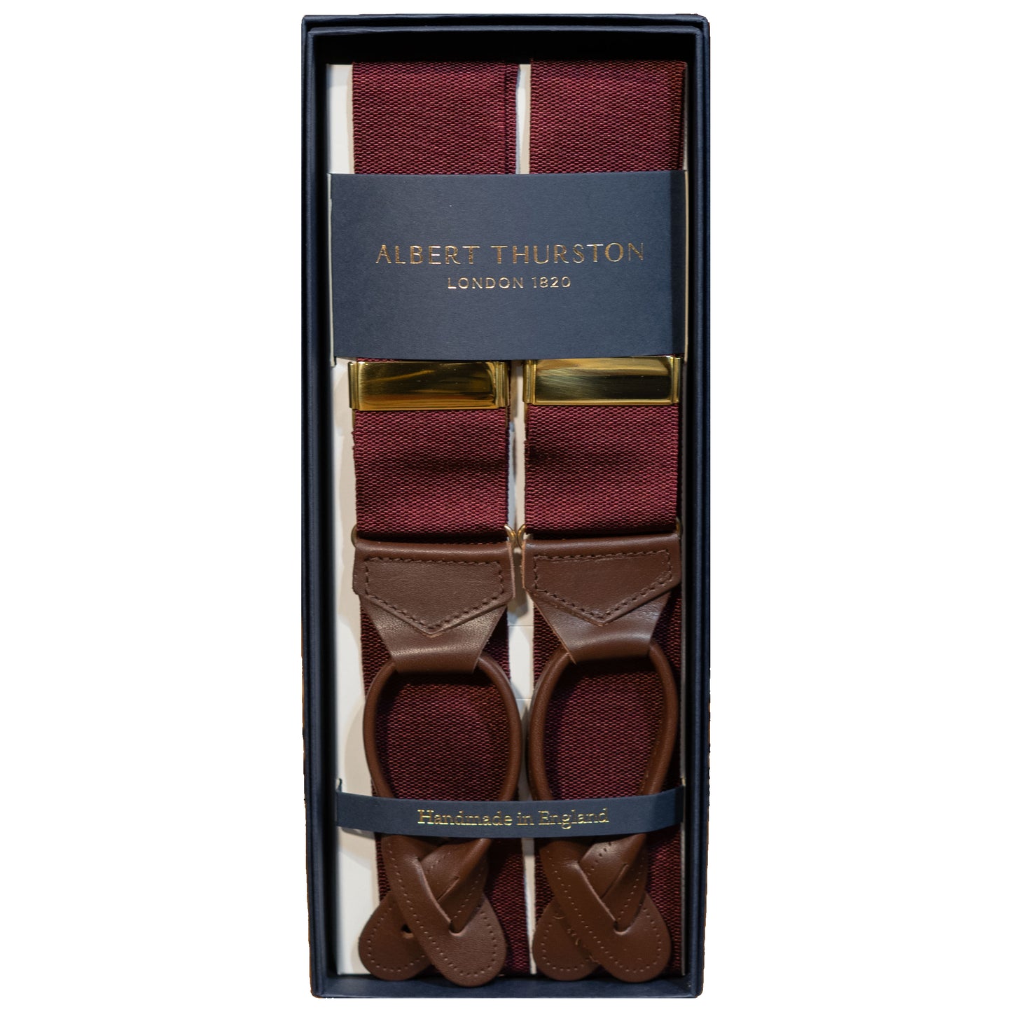 Albert Thurston - Burgundy Braces - The Bespoke Shop