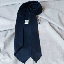 Load image into Gallery viewer, Navy Garza Fina Grenadine Silk Tie Untipped - The Bespoke Shop 
