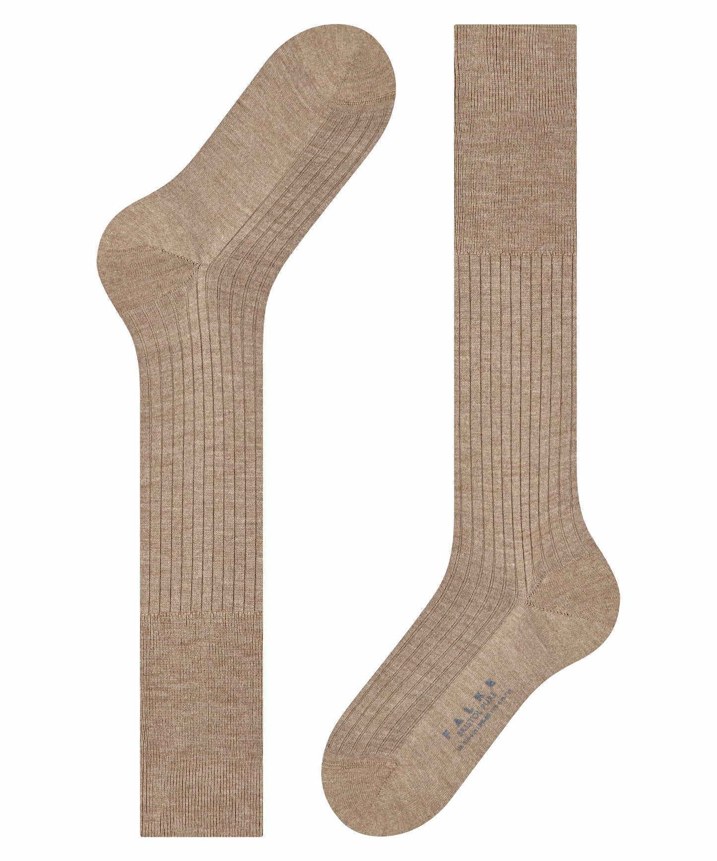 Bristol Beige Melange Wool Knee-high Socks - The Bespoke Shop