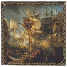Load image into Gallery viewer, Silk Pocket Square - The Battle of Trafalgar - The Bespoke Shop
