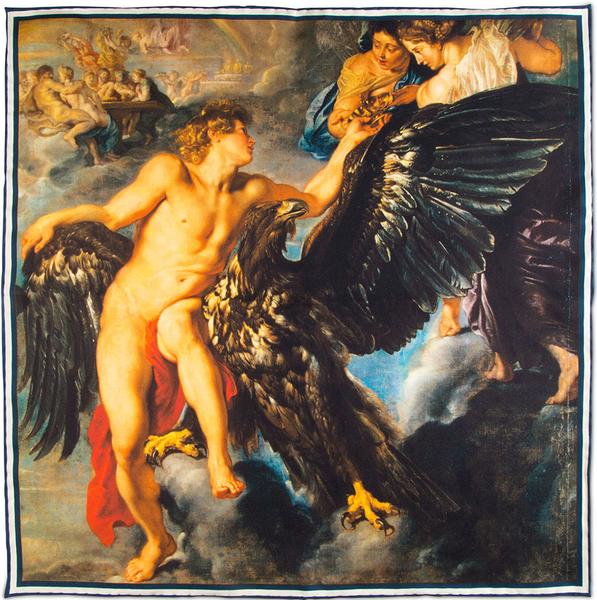 Silk Pocket Square - The Abduction of Ganymede - The Bespoke Shop