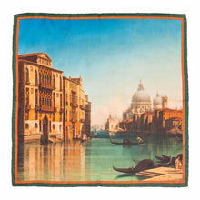 Load image into Gallery viewer, Silk pocket square - View of Canal Grande in Venice - The Bespoke Shop
