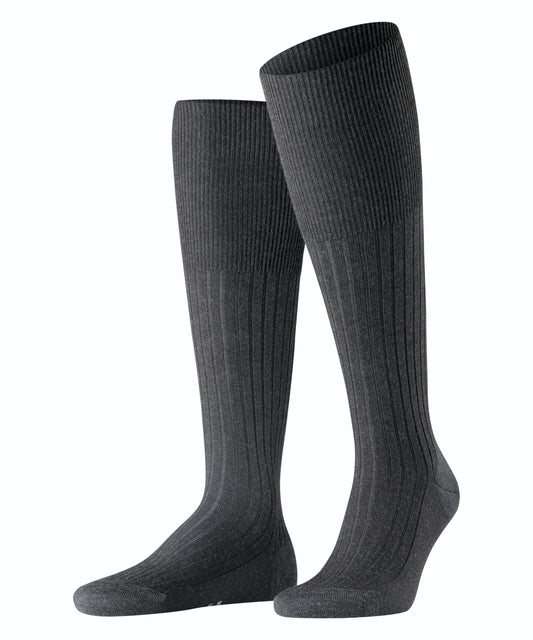 Bristol Gray Melange Wool Knee-high Socks - The Bespoke Shop
