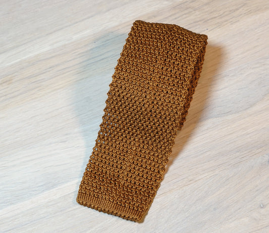 Altea knitted bronze silk tie - The Bespoke Shop 
