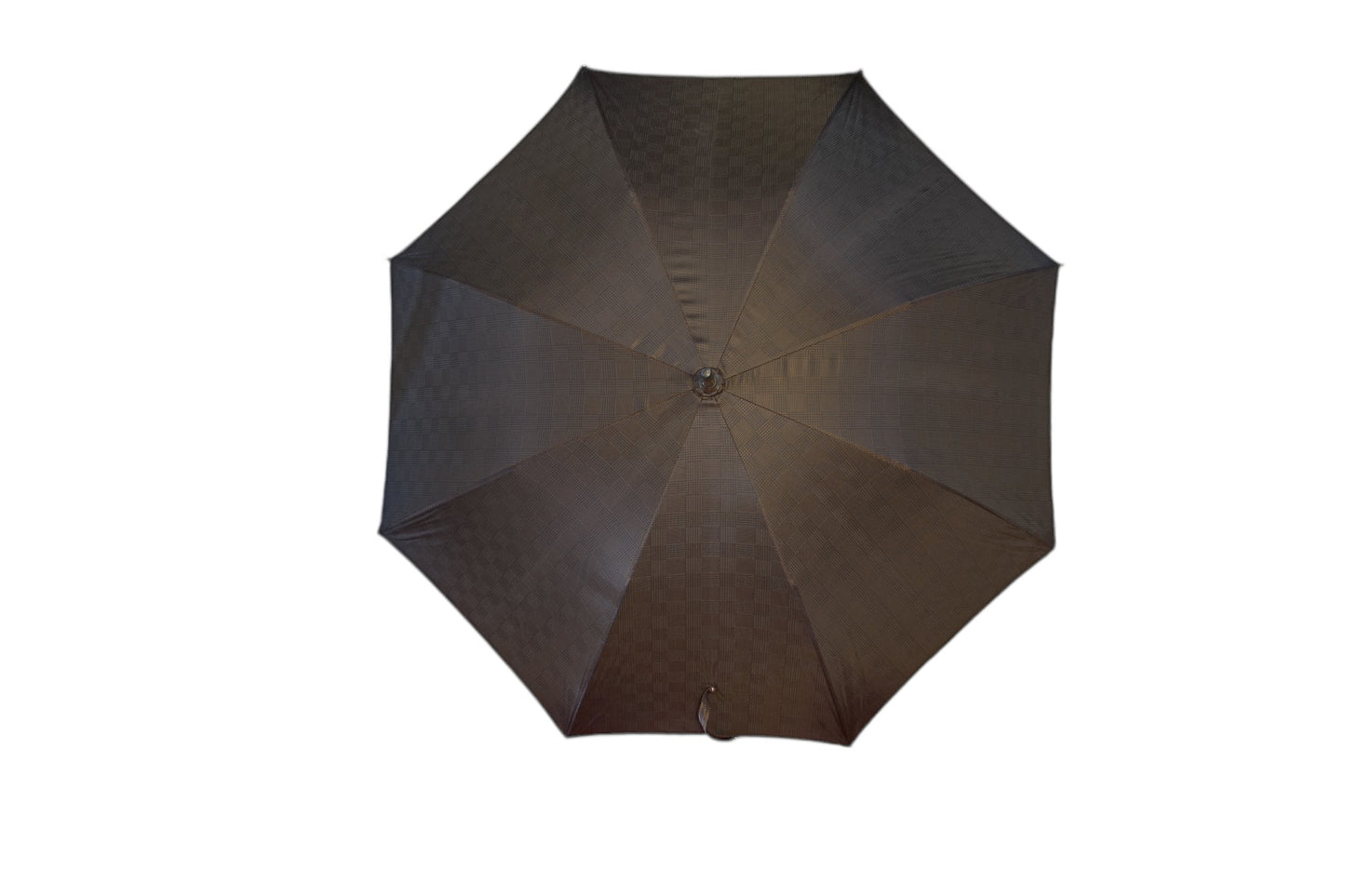 Brown Prince of Wales Pattern Hickory Wooden Stick Umbrella - The Bespoke Shop 