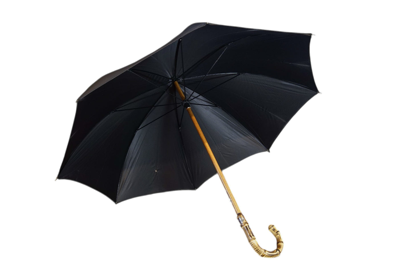 Black Bamboo Wooden Stick Umbrella - The Bespoke Shop 