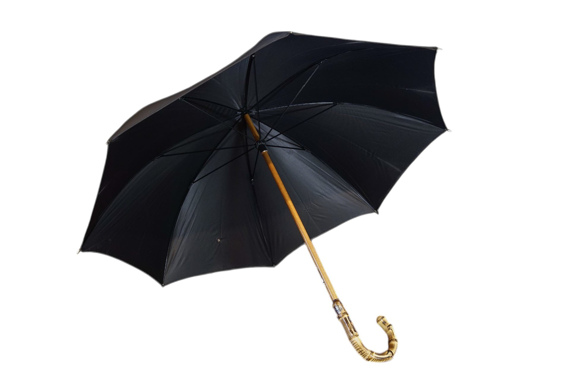 Black Bamboo Wooden Stick Umbrella - The Bespoke Shop 