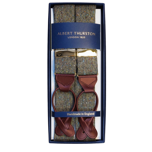 Green Donegal Tweed Braces - The Bespoke Shop 