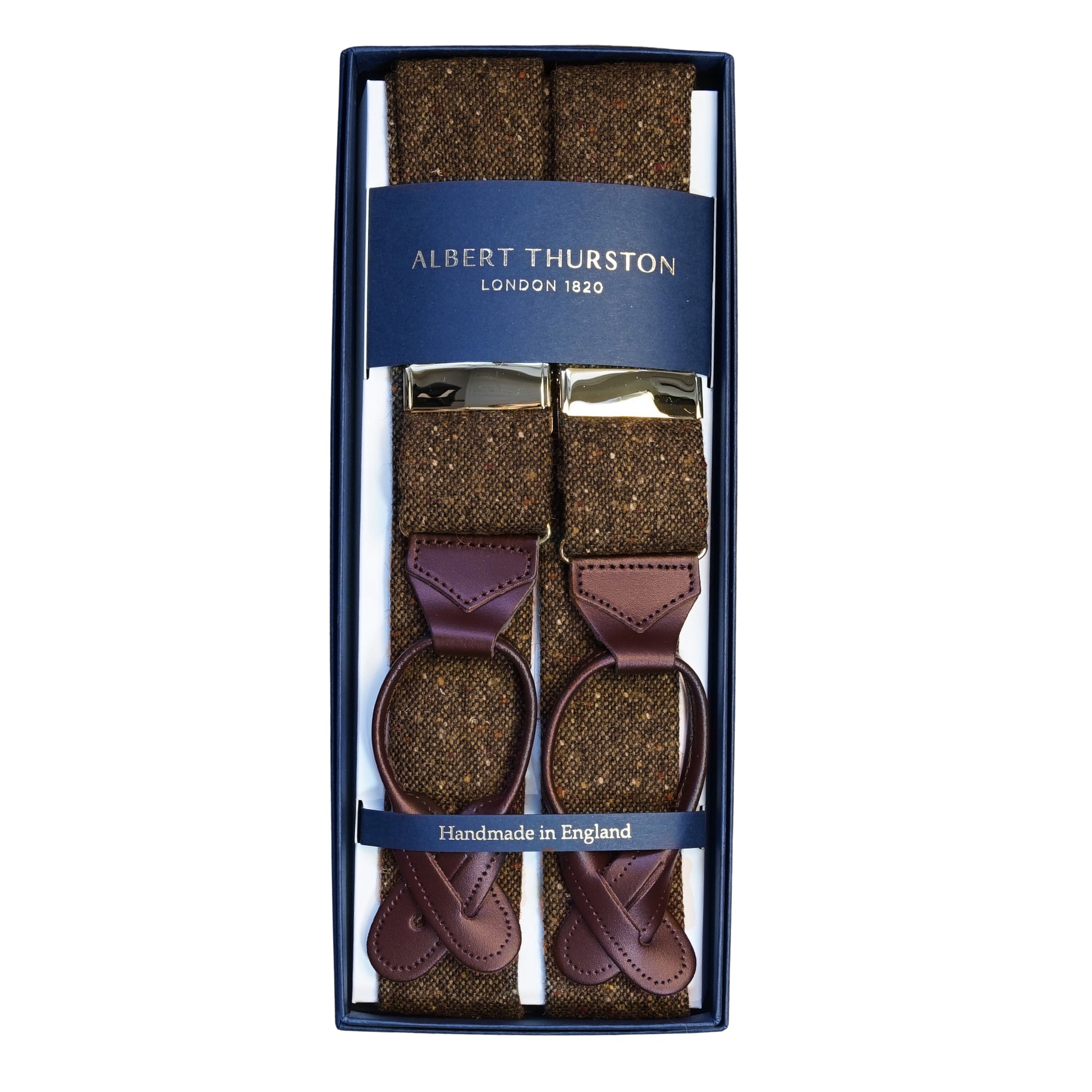Brown Donegal tweed Braces - The Bespoke Shop 