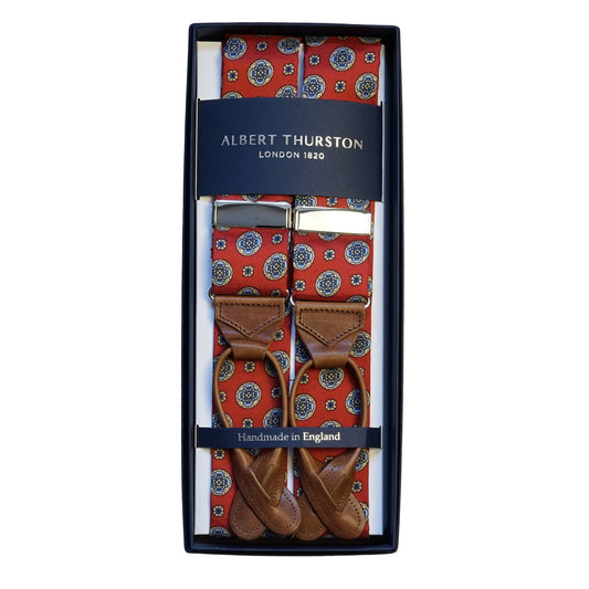 Albert Thurston - Red medallion braces - The Bespoke Shop 