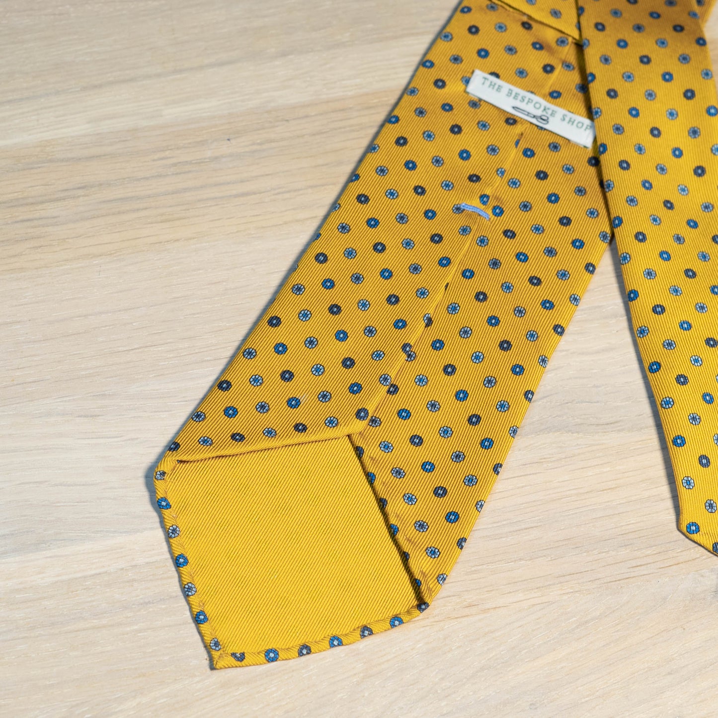 Yellow Medallion Madder Silk Tie Untipped - The Bespoke Shop 