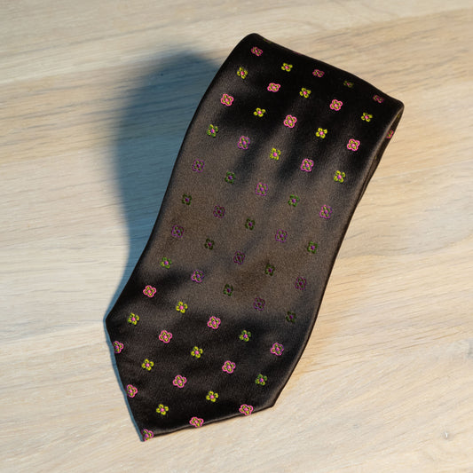 Brown Jacquard Tie Untipped - The Bespoke Shop 