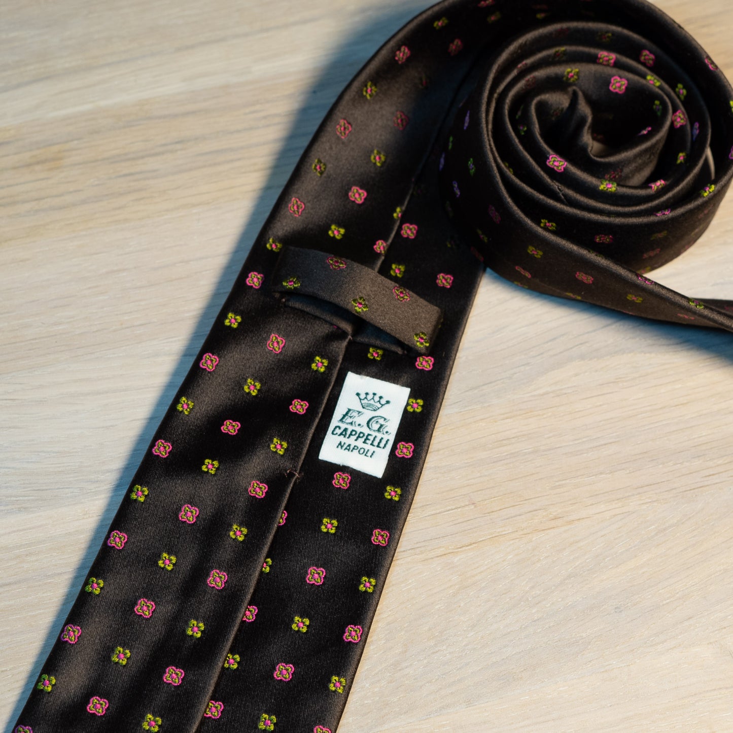 Brown Jacquard Tie Untipped - The Bespoke Shop 