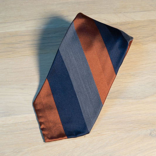 Regimental Stripe Twill Silk Tie - The Bespoke Shop 