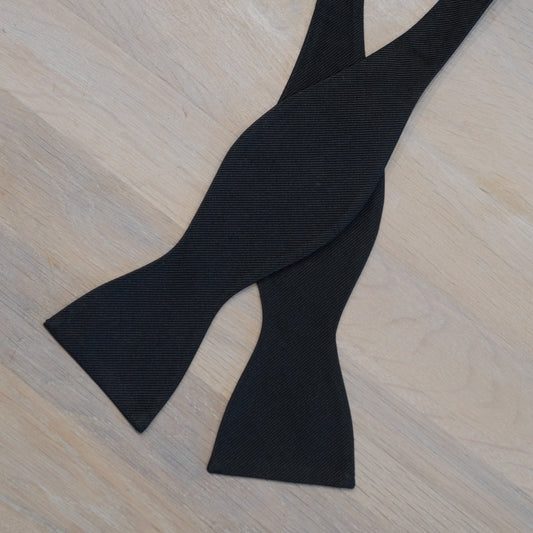 Black Gros Grain Silk Bowtie - The Bespoke Shop 