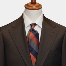Load image into Gallery viewer, Regimental Stripe Twill Silk Tie - The Bespoke Shop 
