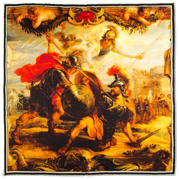 Pocket Square - Achilles Slays Hector - The Bespoke Shop 