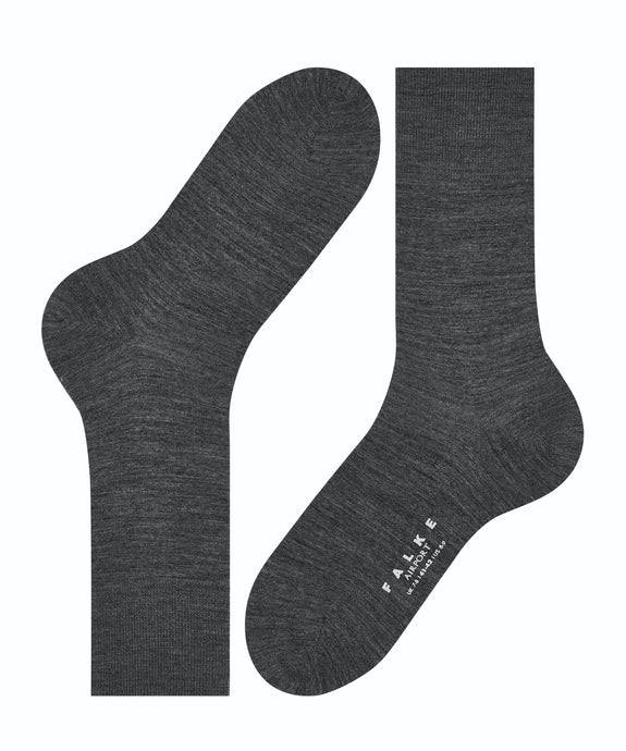 Airport Dark Grey Melange Wool/Cotton Socks - The Bespoke Shop