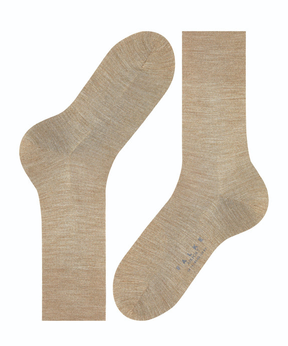 Airport Nutmeg Melange Wool/Cotton Socks - The Bespoke Shop