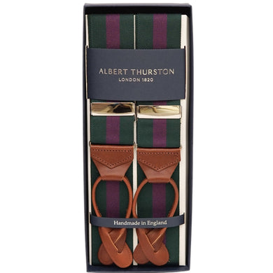 Green/Purple Stripe Braces - The Bespoke Shop 