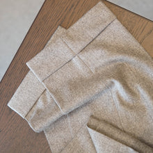 Load image into Gallery viewer, Beige Woollen Flannel Trousers - VBC - The Bespoke Shop 
