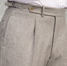 Load image into Gallery viewer, Beige Woollen Flannel Trousers - VBC - The Bespoke Shop 
