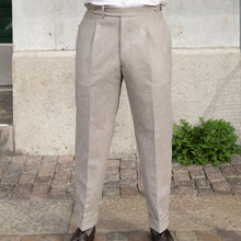 Load image into Gallery viewer, Beige Woollen Flannel Trousers - VBC - The Bespoke Shop 
