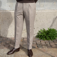 Load image into Gallery viewer, Beige Woollen Flannel Trousers - VBC - The Bespoke Shop 
