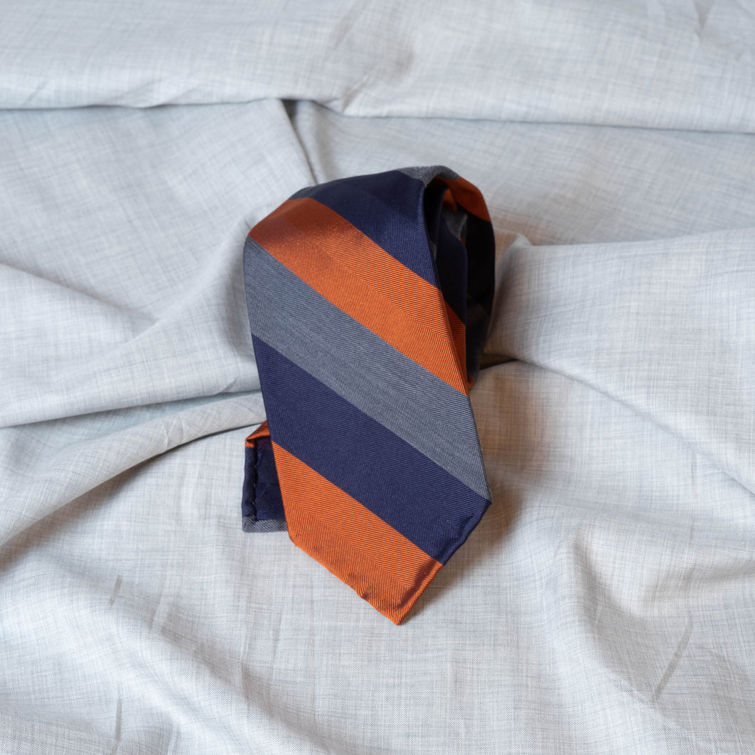 Regimental Stripe Twill Silk Tie - The Bespoke Shop 