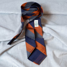 Load image into Gallery viewer, Regimental Stripe Twill Silk Tie - The Bespoke Shop 
