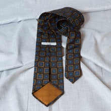 Load image into Gallery viewer, Black/Beige Medallion Madder Silk Tie Untipped - The Bespoke Shop 
