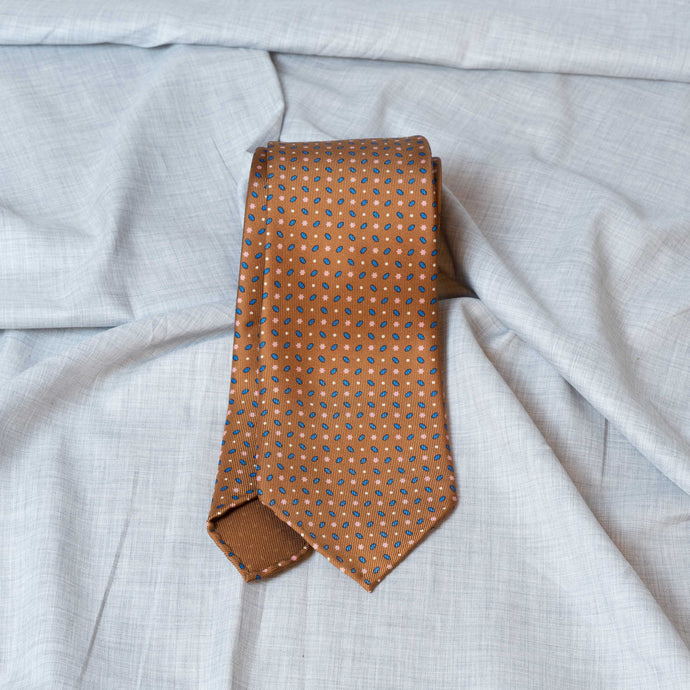 Mid. brown Silk Tie Untipped - The Bespoke Shop 