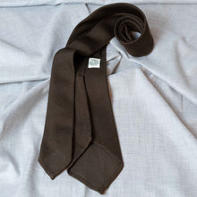 Load image into Gallery viewer, Dark Brown Garza Fina Grenadine Silk Tie Untipped - The Bespoke Shop 
