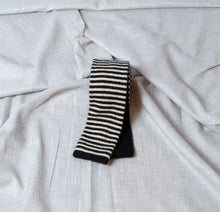 Load image into Gallery viewer, Black/White Stripe Knitted Cashmere Tie - The Bespoke Shop 
