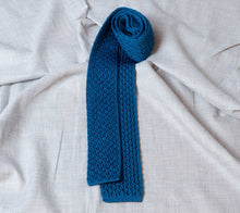 Load image into Gallery viewer, Cool Blue Knitted Wool Tie - The Bespoke Shop 
