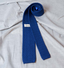 Load image into Gallery viewer, Blue Knitted Wool Tie - The Bespoke Shop 
