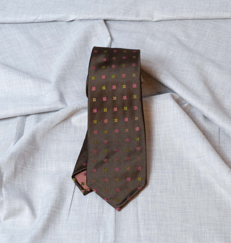 Brown Jacquard Tie Untipped - The Bespoke Shop 