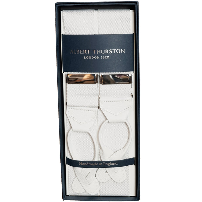 White Albert Thurston Braces - The Bespoke Shop 