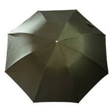 Load image into Gallery viewer, Chestnut Handle Folded Umbrella - Forest Green - The Bespoke Shop 
