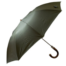 Load image into Gallery viewer, Chestnut Handle Folded Umbrella - Forest Green - The Bespoke Shop 
